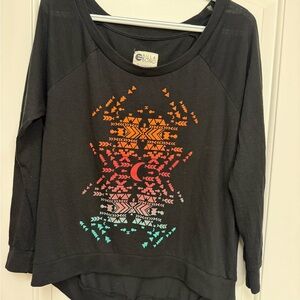 Billabong Black Top with Colorful Graphic